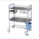 HF2072a Dressing Trolley Stainless Steel with multiple shelves and drawers for organizing and storing wound care supplies.